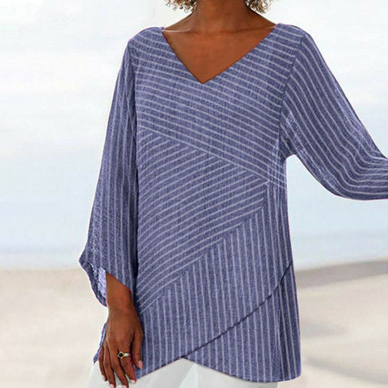 Ella™ Top w Paski Drapowane