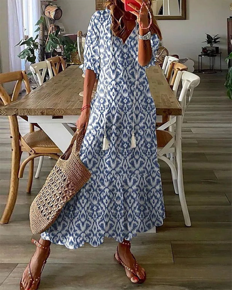 Junio | Maxi Sukienka Boho z Flattering Pokryciem na Brzuch