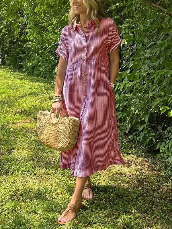 Nicole | Elegancka Sukienka w Paski