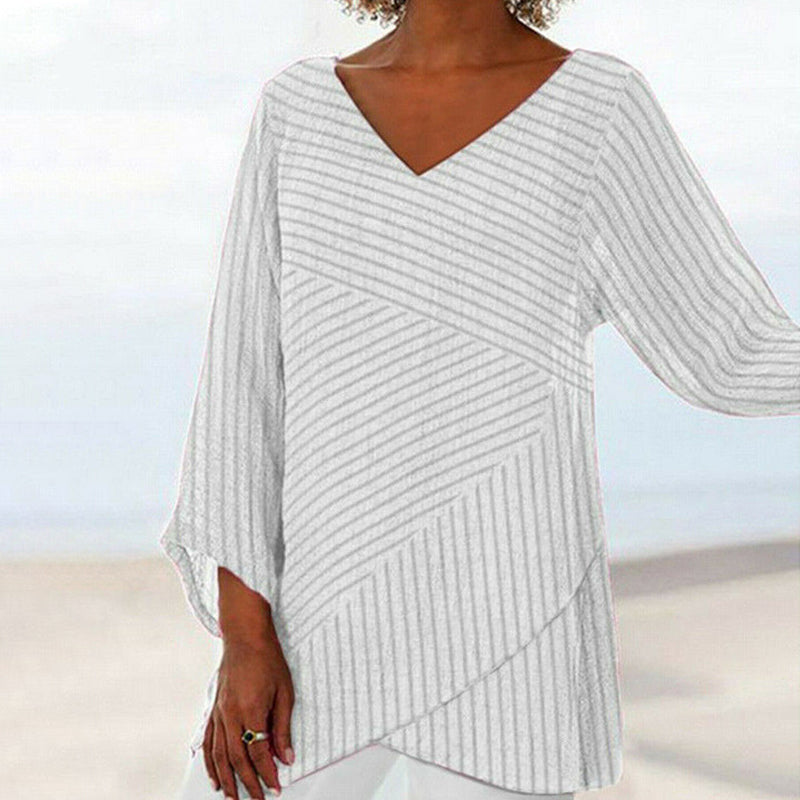 Ella™ Top w Paski Drapowane