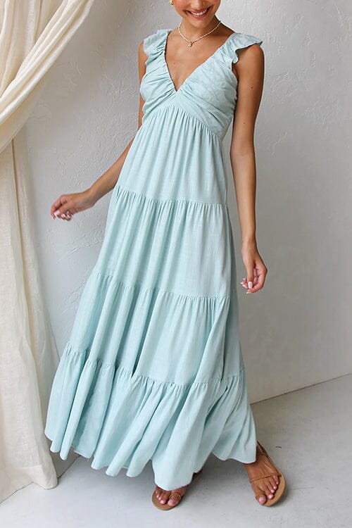 Ophelia | Elegancka Sukienka Maxi z Falbanami