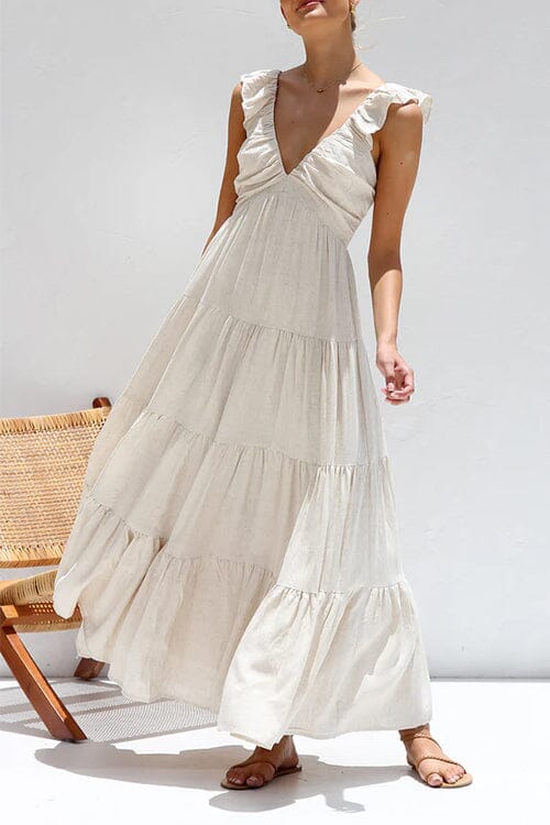 Ophelia | Elegancka Sukienka Maxi z Falbanami