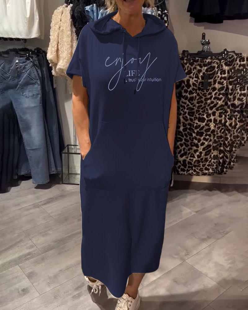 Audrey | Casualna Sukienka z Kapturem