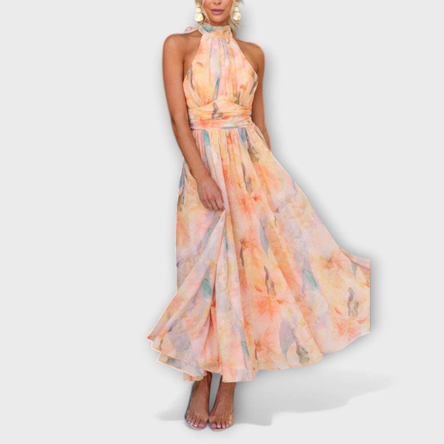 Azalia | Sukienka Maxi z Dekoltem Halter