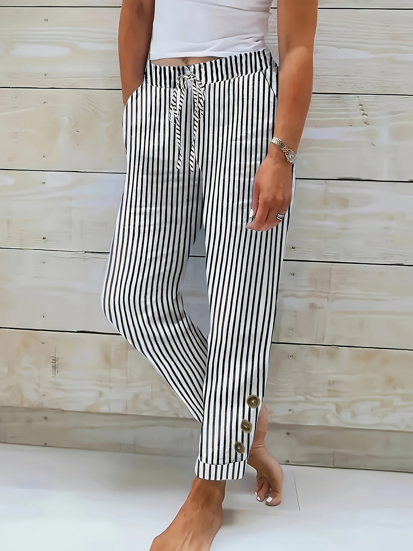 Raquelle | Spodnie w Paski Casual