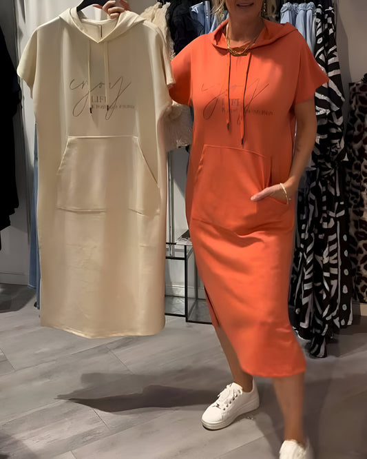 Audrey | Casualna Sukienka z Kapturem