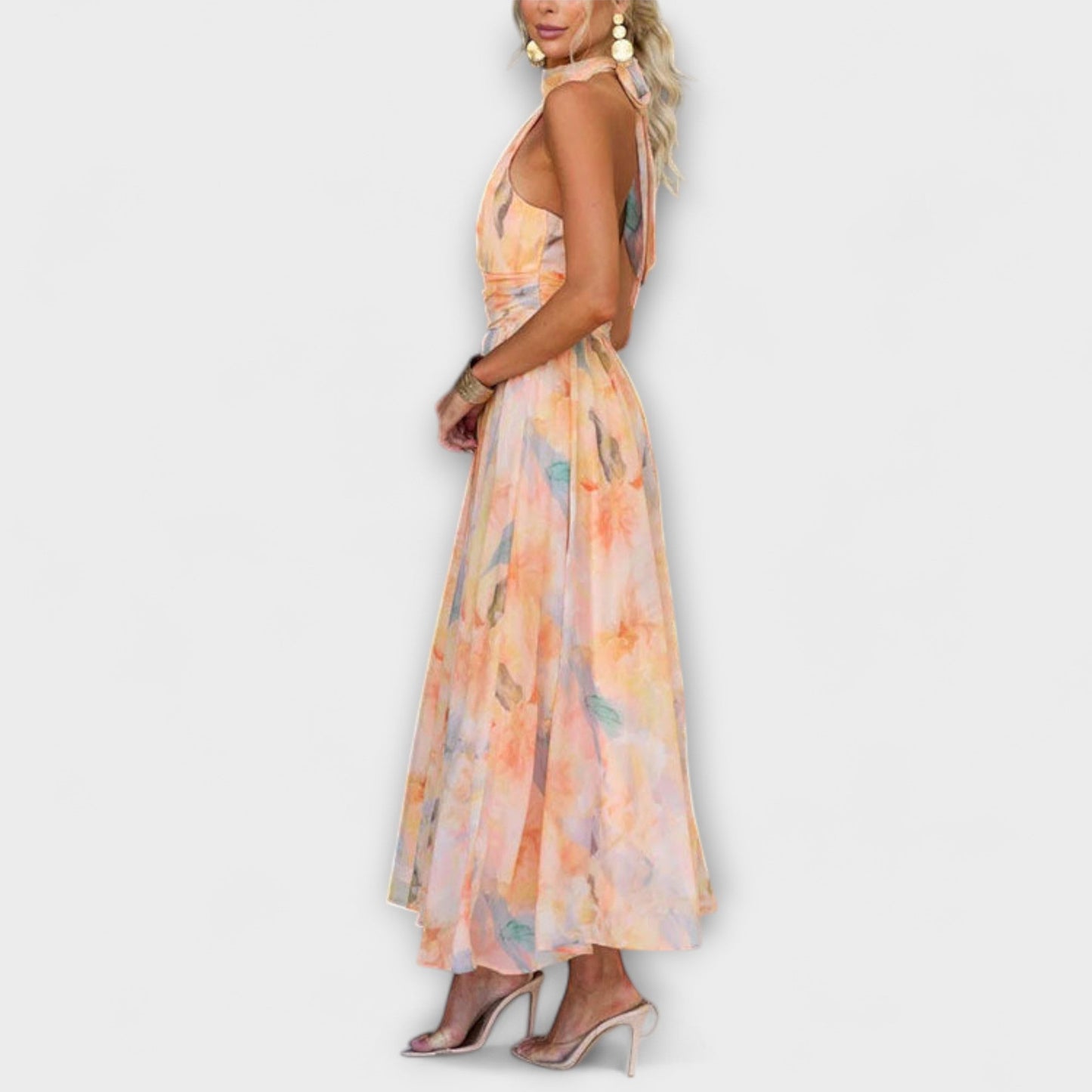 Azalia | Sukienka Maxi z Dekoltem Halter