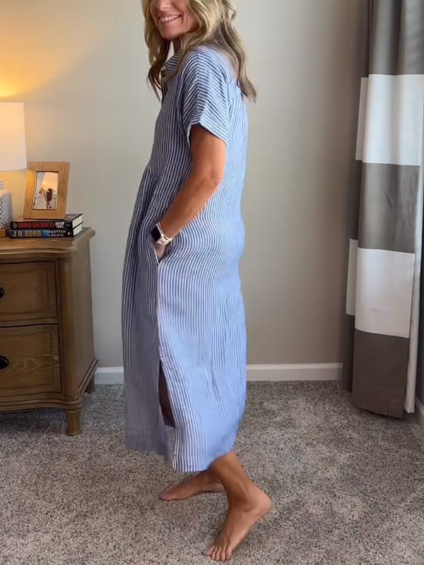 Nicole | Elegancka Sukienka w Paski