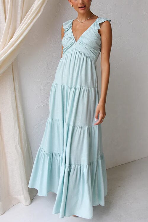Ophelia | Elegancka Sukienka Maxi z Falbanami
