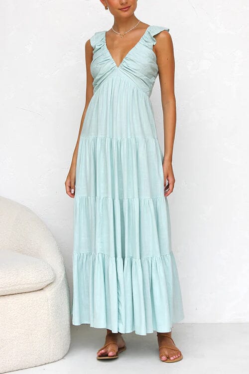 Ophelia | Elegancka Sukienka Maxi z Falbanami