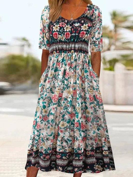 Maya | Sukienka Boho z Wzorem