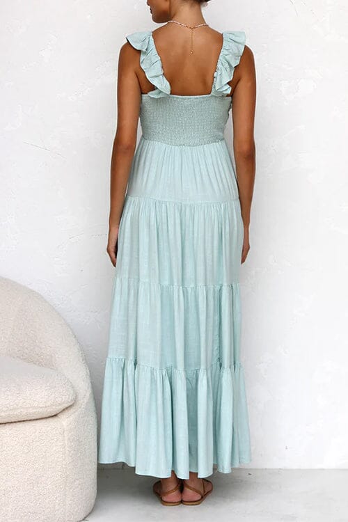 Ophelia | Elegancka Sukienka Maxi z Falbanami