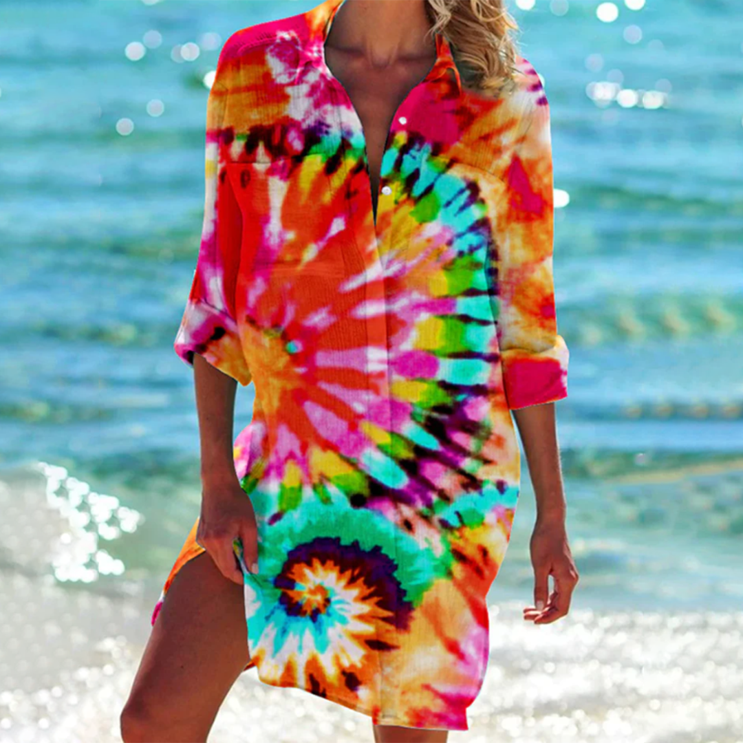 Valerie | Sukienka T-Shirt Tie-Dye Wibrantna