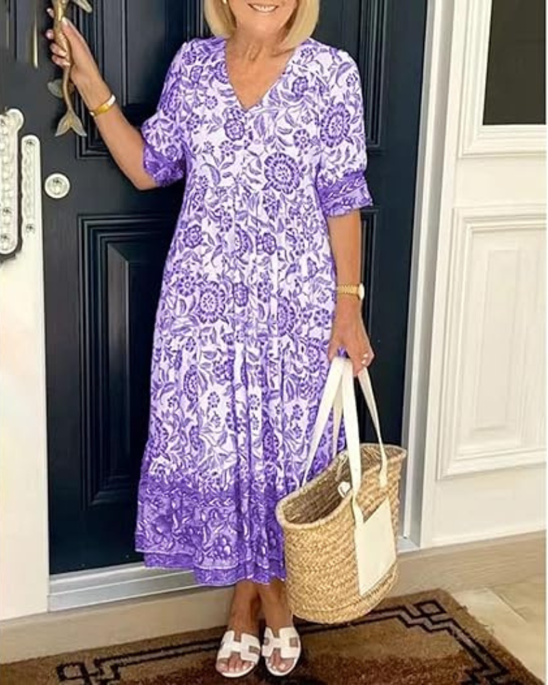 Emma | Elegancka i Przewiewna Sukienka Kwiatowa