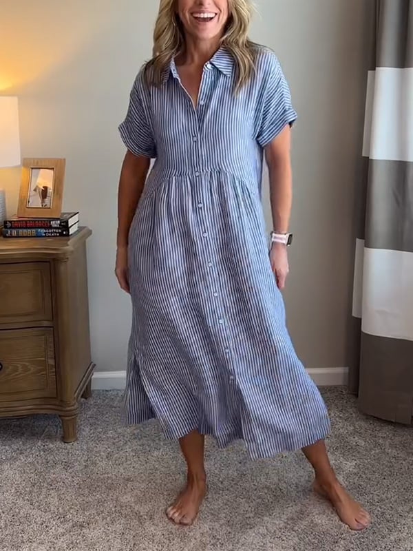 Nicole | Elegancka Sukienka w Paski