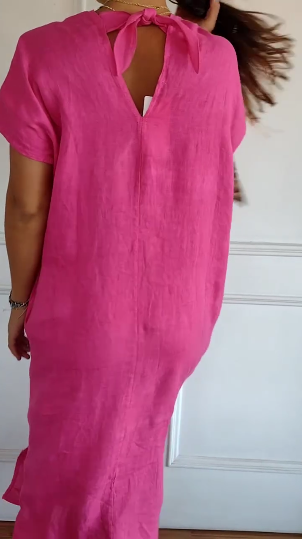 Kassandra | Casualna Sukienka Lniania