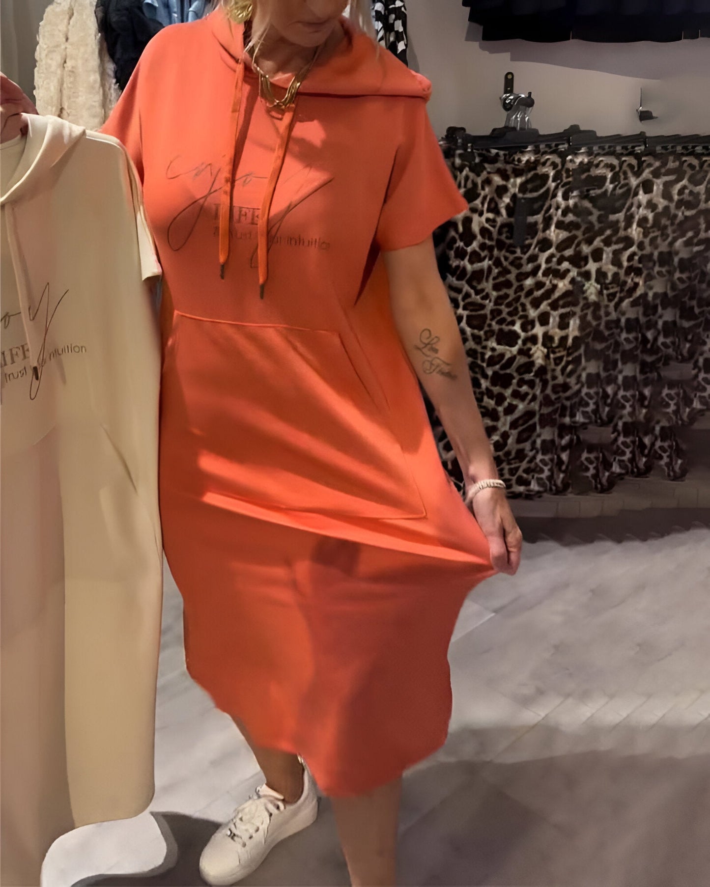 Audrey | Casualna Sukienka z Kapturem