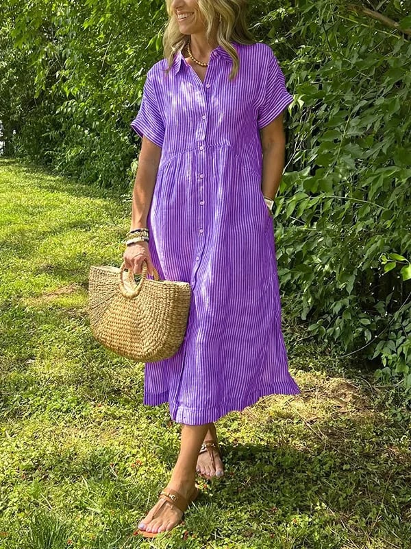 Nicole | Elegancka Sukienka w Paski