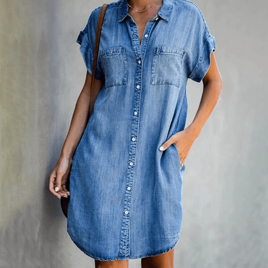 Thea | Sukienka Koszulowa z Denimu