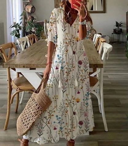 Junio | Maxi Sukienka Boho z Flattering Pokryciem na Brzuch