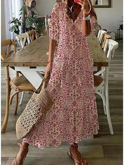 Junio | Maxi Sukienka Boho z Flattering Pokryciem na Brzuch